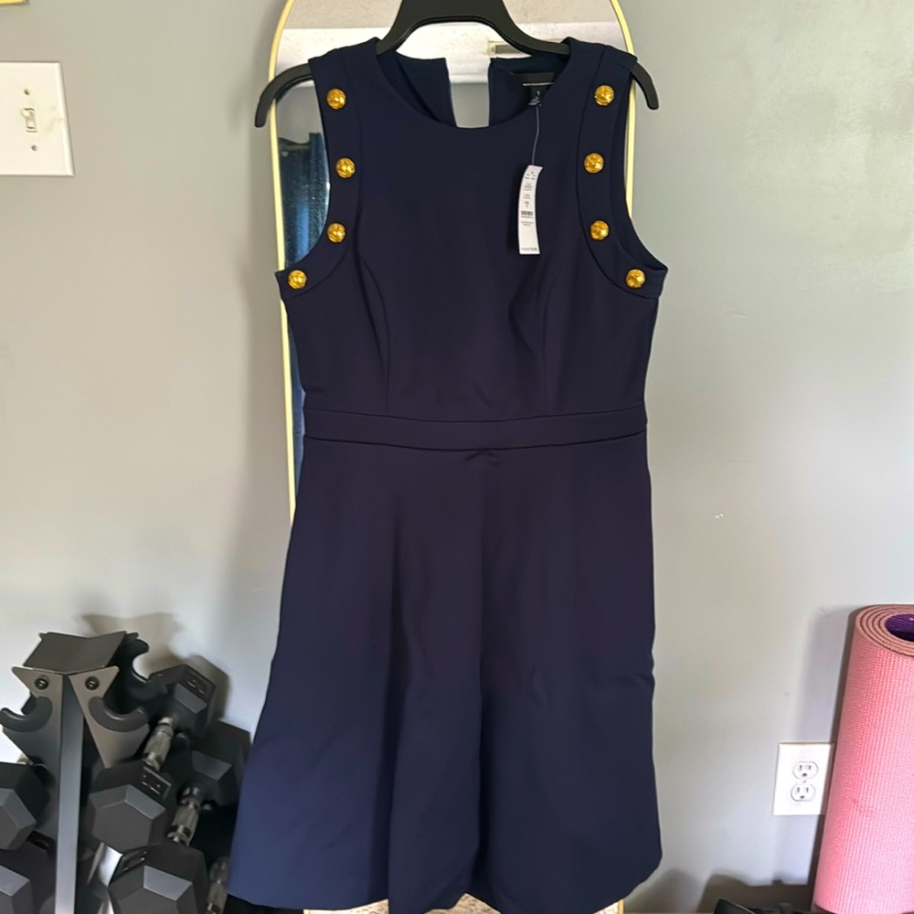 WHBM NAVEY DRESS WITH POCKETS